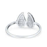 Wings Ring Oxidized Band Solid 925 Sterling Silver Thumb Ring (9.4mm)