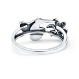 Hummingbird Ring Oxidized Band Solid 925 Sterling Silver Thumb Ring (9mm)