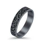 Tree Branches Ring Oxidized Band Solid 925 Sterling Silver Thumb Ring (4.5mm)