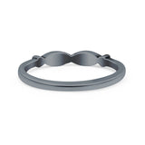 Fish Ring Oxidized Band Solid 925 Sterling Silver Thumb Ring (3mm)