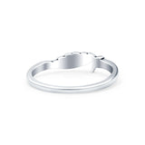 Wing Ring Oxidized Band Solid 925 Sterling Silver Thumb Ring (5mm)