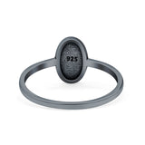 Flower Ring Oxidized Band Solid 925 Sterling Silver Thumb Ring (9.5mm)