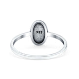 Peace Sign Ring Oxidized Band Solid 925 Sterling Silver Thumb Ring (9.5mm)