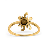 Sun Ring Oxidized Band Solid 925 Sterling Silver Thumb Ring (13mm)