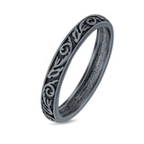 Braided Ring Oxidized Band Solid 925 Sterling Silver Thumb Ring (3mm)
