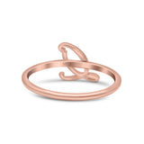 Initial Q Alphabet Letter Name Monogram Stackable Trendy Ring Band Solid 925 Sterling Silver Thumb Ring (8.6mm)