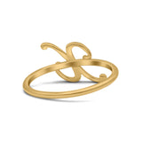 Initial X Alphabet Letter Name Monogram Fashion Band Thumb Ring (8.9mm)