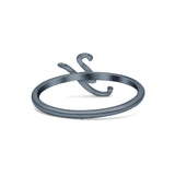 Initial Y Alphabet Letter Name Monogram Fashion Band Thumb Ring (8.5mm)
