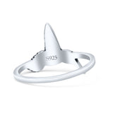 Petite Dainty Hummingbird Artisan Statement Plain Ring Oxidized Thumb Band Solid 925 Sterling Silver Ring (12.8mm)