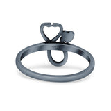 Custom Stethoscope ID Medical Design Jewelry Oxidized Statement Ring Band Solid 925 Sterling Silver Thumb Ring (12mm)