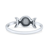 Crescent Half Moon Goddess Triple Statement Trending Oxidized Ring Band Solid 925 Sterling Silver Thumb Ring (6.2mm)