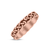 Antiquated Eternity Celtic Endless Knot Oxidized Circle Cultural Band Solid 925 Sterling Silver Thumb Ring (3.9mm)