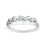 Vintage Baby Footprint Oxidized Trendy Band Solid 925 Sterling Silver Thumb Ring (4.7mm)