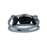 Beautiful Two Moon Phases Crescent To Full Moon Dainty Celestial Band Thumb Ring (8mm)