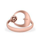 Celestial Moon Phase Magic Of The Moon Pendant Art Oxidized Ring Band Thumb Ring (13.9mm)