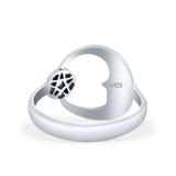 Celestial Moon Phase Magic Of The Moon Pendant Art Oxidized Ring Band Thumb Ring (13.9mm)