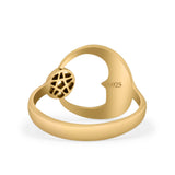 Celestial Moon Phase Magic Of The Moon Pendant Art Oxidized Ring Band Thumb Ring (13.9mm)