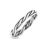 Perfect Braided Design Trinity Weave Knot Oxidized Band Thumb Ring (3.2mm)