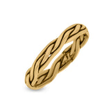 Perfect Braided Design Trinity Weave Knot Oxidized Band Thumb Ring (3.2mm)