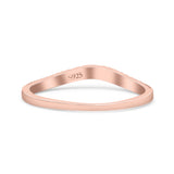 Curved Shape Half Eternity Dainty Oxidized Band Thumb Ring (2mm)