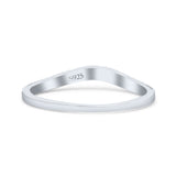 Curved Shape Half Eternity Dainty Oxidized Band Thumb Ring (2mm)