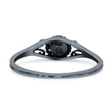 Sphere Bali Style Cultured Modish Art Oxidized Ring Band Thumb Ring (5.4mm)