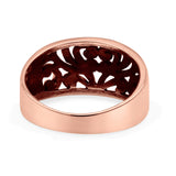 Filigree Open Swirl  Oxidized Band 925 Sterling Silver Thumb Ring (10mm)