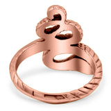 Snake Ring Band Simulated Turquoise Solid 925 Sterling Silver (18mm)