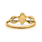 Celtic Knot Weave Petite Dainty Marquise Promise Ring Band Oxidized Braided 925 Sterling Silver (8mm)