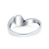 Accent Fashion Bali Design Oval Twisted Band Vintage Wedding Engagement Ring Solid 925 Sterling Silver