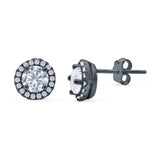 Wedding Stud Earrings Simulated Round CZ 925 Sterling Silver