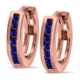 Half Eternity Hoop Earrings Round Simulated CZ 925 Sterling Silver (11mm)