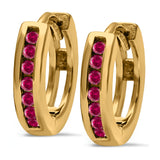 Half Eternity Hoop Earrings Round Simulated CZ 925 Sterling Silver (11mm)