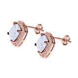 Cushion Cut Stud Earrings Simulated CZ 925 Sterling Silver
