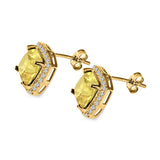 Cushion Cut Stud Earrings Simulated CZ 925 Sterling Silver
