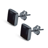 Square Shape Stud Post Tiny Earring Solid 925 Sterling Silver (6mm-8mm)