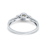 14K Gold 0.31ct Three Stone Vintage Round 5mm G SI Diamond Engagement Band Wedding Ring