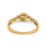 14K Gold 0.31ct Three Stone Vintage Round 5mm G SI Diamond Engagement Band Wedding Ring