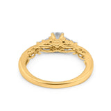 14K Gold 0.49ct Vintage Round 3mm G SI Diamond Engagement Band Wedding Ring