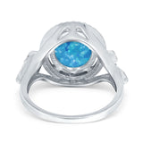 Oval Accent Wedding Engagement Ring Simulated Cubic Zirconia 925 Sterling Silver