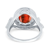 Oval Accent Wedding Engagement Ring Simulated Cubic Zirconia 925 Sterling Silver