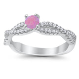 Fashion Solitaire Accent Ring Round Cubic Zirconia 925 Sterling Silver