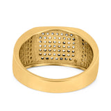 Hip Hop Ring Ice Micro Pave Round Eternity Simulated CZ 925 Sterling Silver