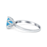 Flower Solitaire Wedding Ring Simulated Cubic Zirconia 925 Sterling Silver