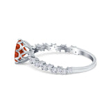 Art Deco Round Engagement Ring Simulated Cubic Zirconia 925 Sterling Silver