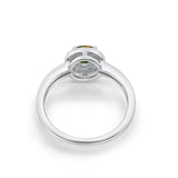 Halo Wedding Engagement Ring Round Cubic Zirconia 925 Sterling Silver -3