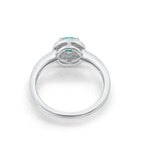 Halo Wedding Engagement Ring Round Cubic Zirconia 925 Sterling Silver -3