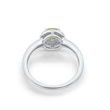 Halo Wedding Engagement Ring Round Cubic Zirconia 925 Sterling Silver SRO-16902