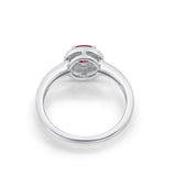 Halo Wedding Engagement Ring Round Cubic Zirconia 925 Sterling Silver -3