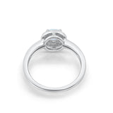 Halo Wedding Engagement Ring Round Cubic Zirconia 925 Sterling Silver SRO-16902